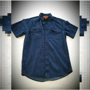 Blue denim shirt mens sz small blue jean shirt